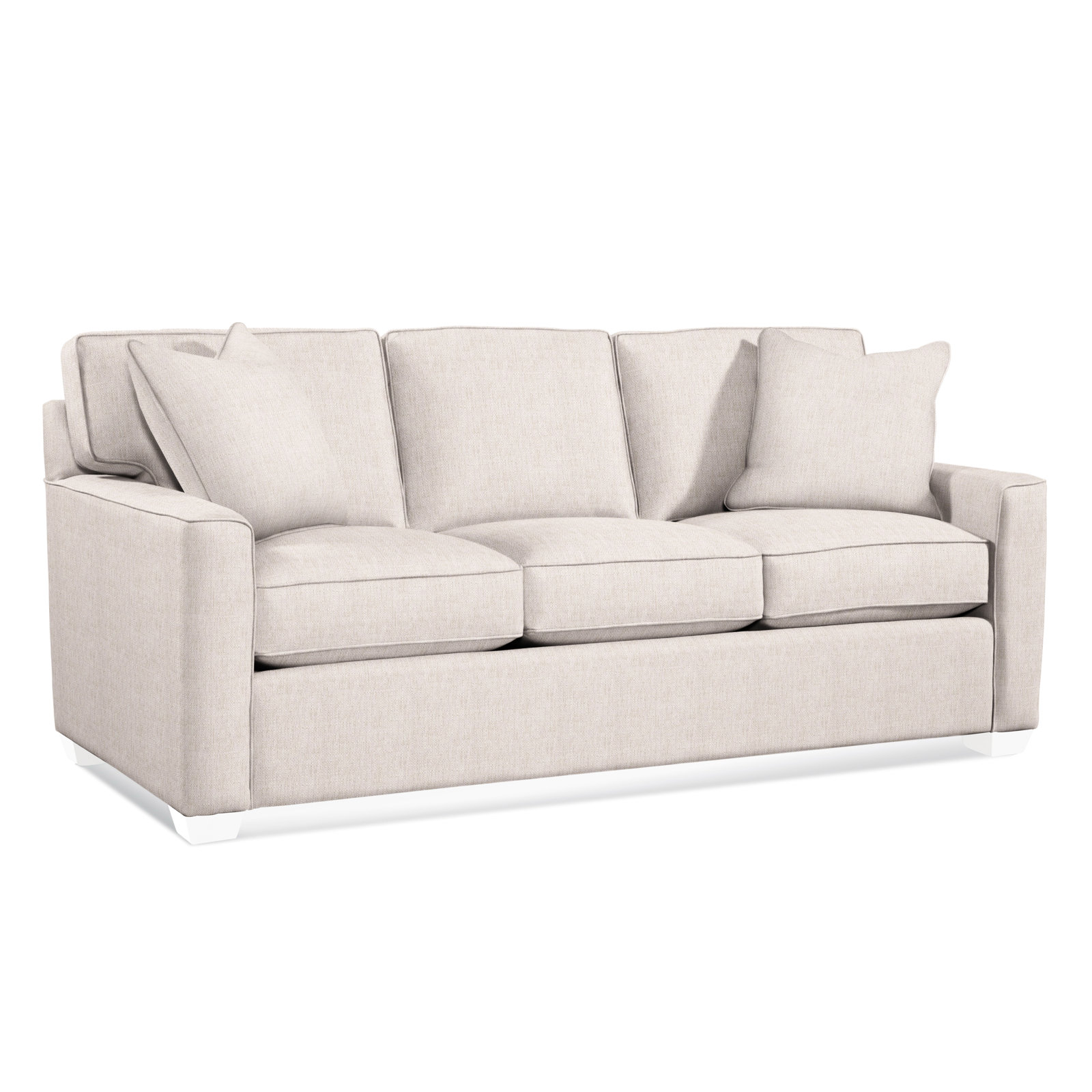 Frye 81'' Upholstered Sofa, Gel Memory Foam Mattress, White Sugar Performance, Frost White
