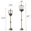 Porte-bougie de sol en bronze antique, porte-bougie décoratif en métal vieilli rétro