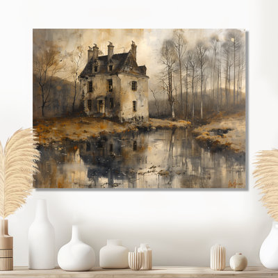 Décoration murale grise noire rustique près du lac II - Châteaux