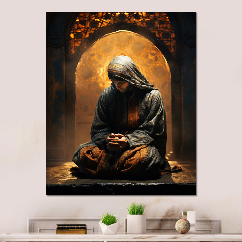 "L'appel de l'islam à la prière" sur métal, H 32 po x l 16 po x P 1 po