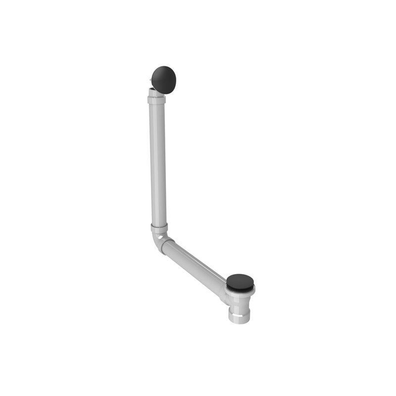 Drain de baignoire à pieds H 26 "avec trop-plein, Chrome