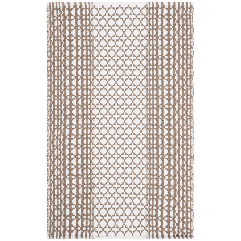 Amaral Hand Woven Cotton Geometric Rug, Rectangle 3' x 5'