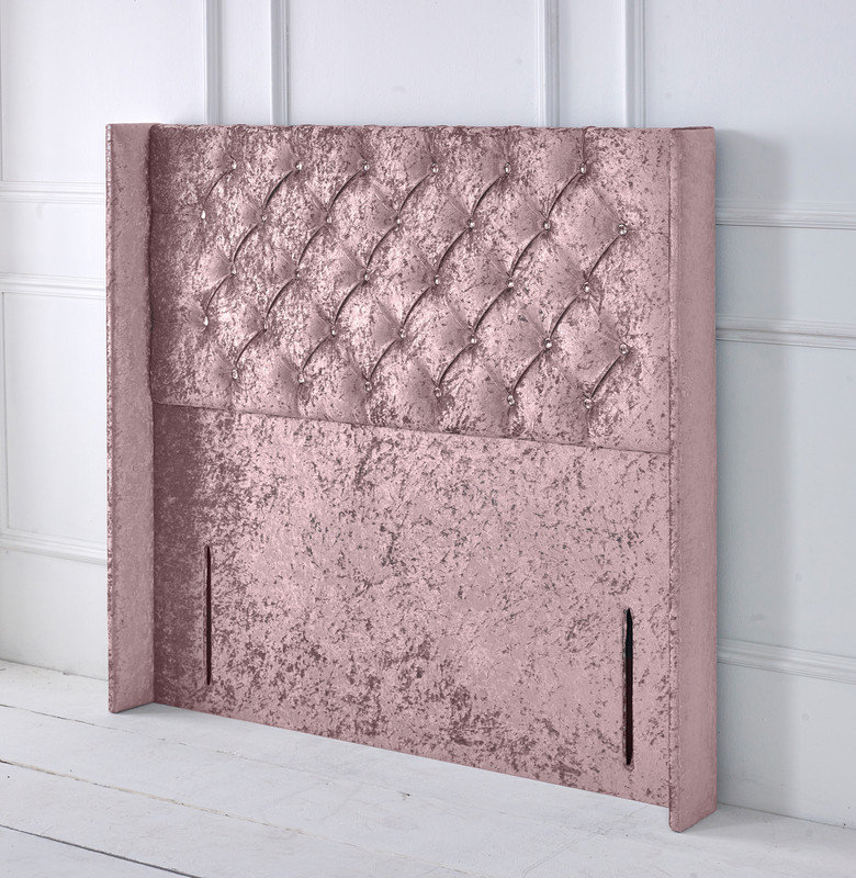 Upholstered Velvet Headboard, Super King (6'), Pink