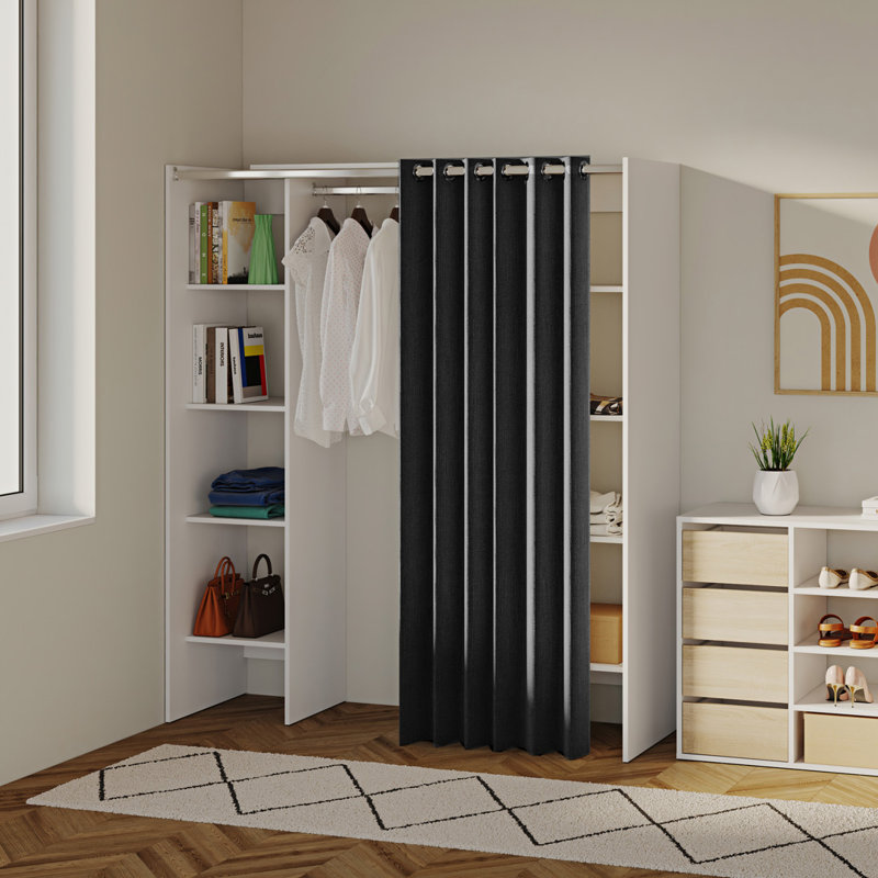 Tom & Jerry 112cm - 185.3cm Closet System, White/Dark Grey