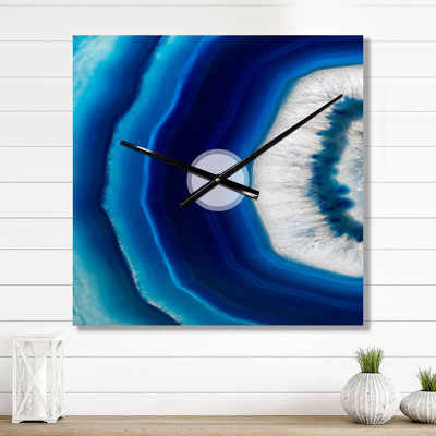 Blue Agate Crystal - Modern Wall Clock