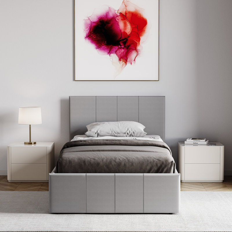 Wilna Upholstered Ottoman Bed, UKFR Certified, Single (3'), Grey