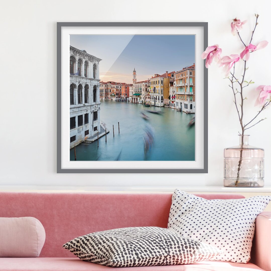 Gerahmtes Poster Canale Grande Blick von der Rialtobrücke, Venedig