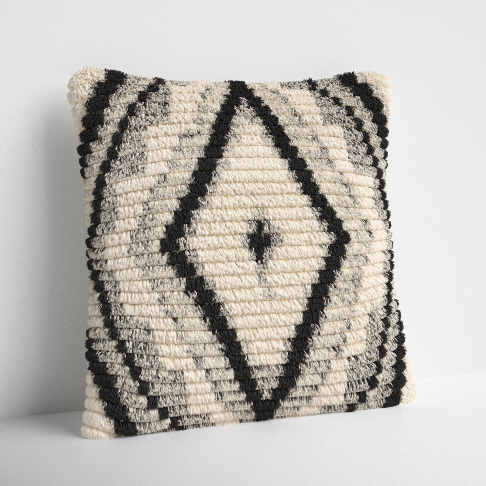 Cyan Geometric Wool Throw Pillow, 18" x 18", Pillow Cover Only - No Insert