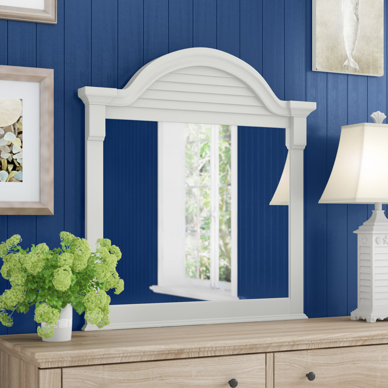 Alvy Square Dresser Mirror, White