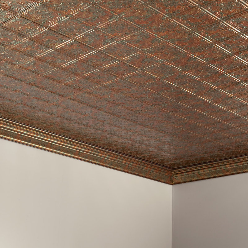 Panneau de plafond décoratif en vinyle 10 pi x 4 pi FASÄDE, Fantaisie cuivrée