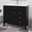 Meuble-lavabo de 36 pouces avec lavabo supérieur, armoire de rangement moderne avec 2 tiroirs et un tiroir basculant-476809014