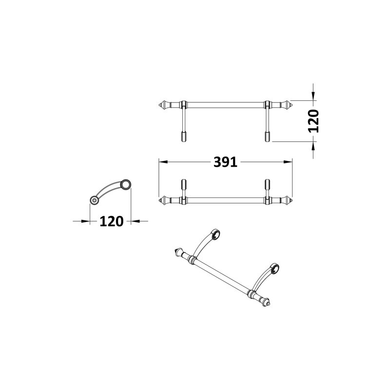 Richmond 39.1cm 1 Fixture Towel Bar