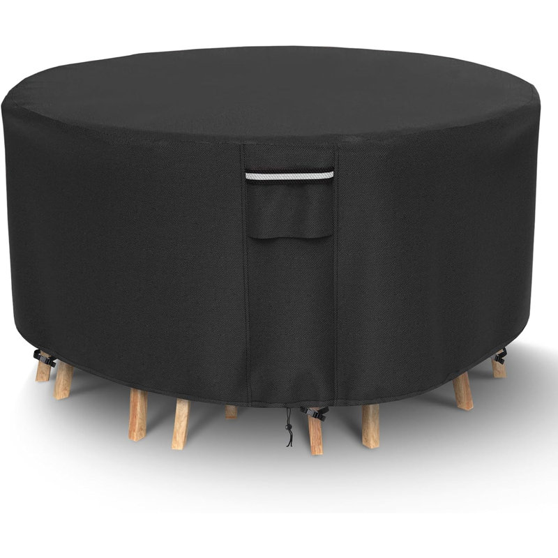 500D Heavy Duty Waterproof UV Resistant Cover for Round Outdoor Dining Table & Chairs