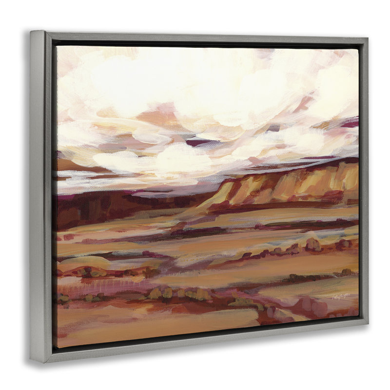 «Mauve Mesa Landscape» par Haley Knighten, H 25 po x l 31 po, Cadre flottant gris lustré