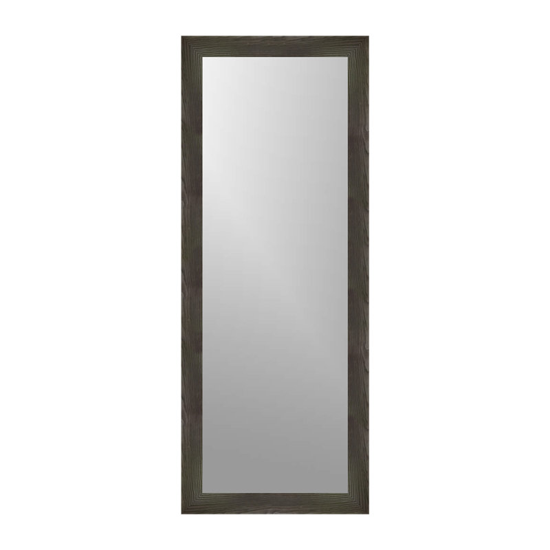 Arber Solid Wood Flat Mirror, Charcoal Black, 79" x 31"