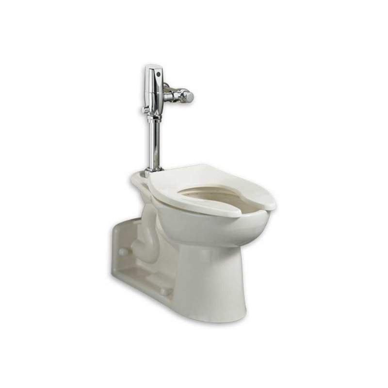 White Elongated One-Piece Toilet with Chrome Flush Valve