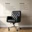 Chaise de bureau capitonnée à boutons-2009989855