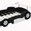 Lit plateforme pleine grandeur en forme de voiture de course avec roues-1942159431