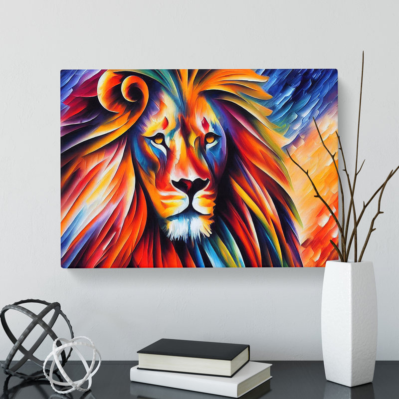 Lion Painting Vol.1 Abstract - Wrapped Canvas, 40cm H x 60cm W x 3cm D