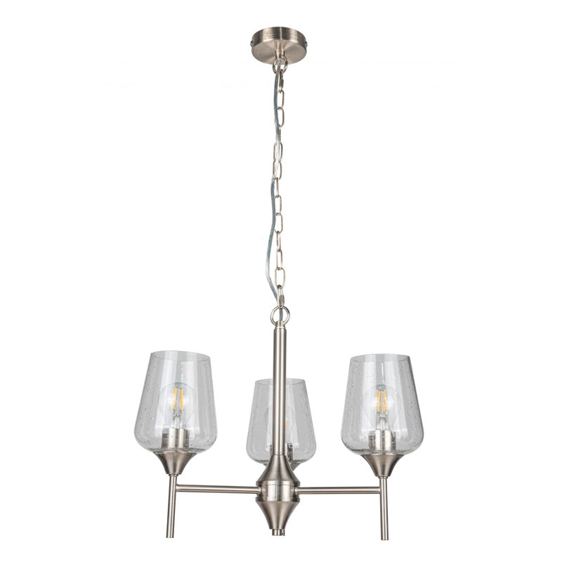 Atifah 3 - Light Classic / Traditional Chandelier, 38cm H x 50cm W, Satin/Chrome, 3