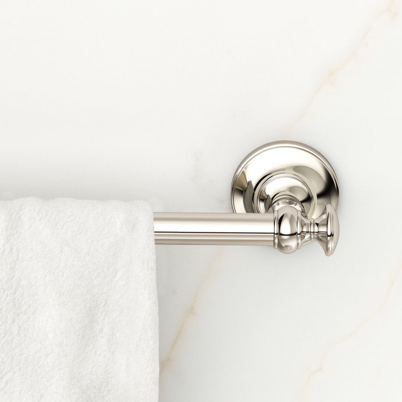 Tavern Wall Mounted Towel Bar, Polished Nickel, 26" x 3.25" x 2.25"