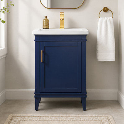 Arzola 24'' Freestanding Single Bathroom Vanity with Ceramic Top