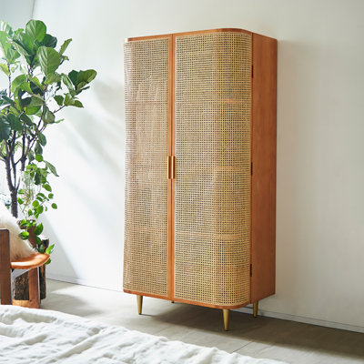 Home modern creative rattan plaited wardrobe