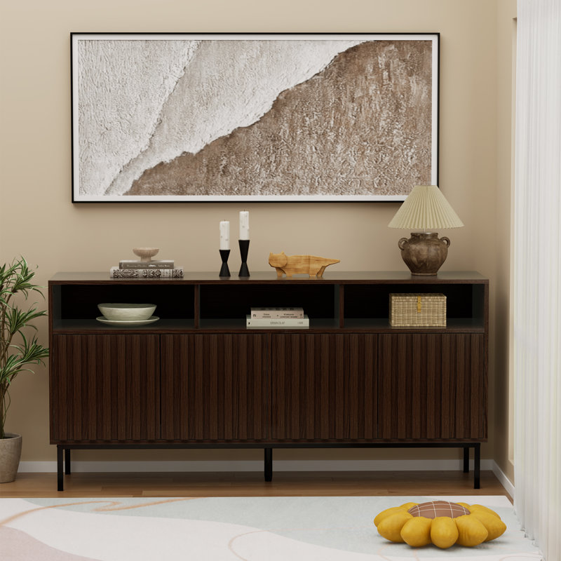61.4" Wide Sideboard, Dark Brown