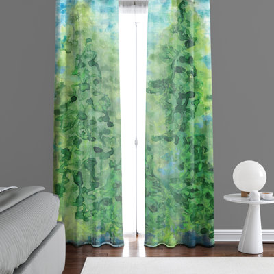 Paire de rideaux semi-transparents en polyester sahur