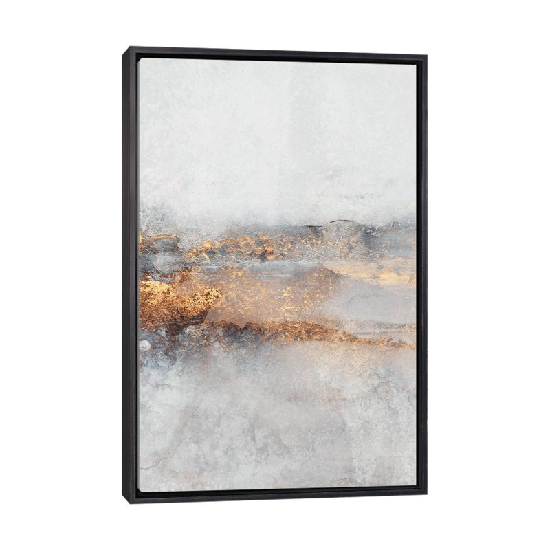 Print, Pas de tapis, H 48 po x l 32 po x 1,5 po, Toile avec cadre noir patiné