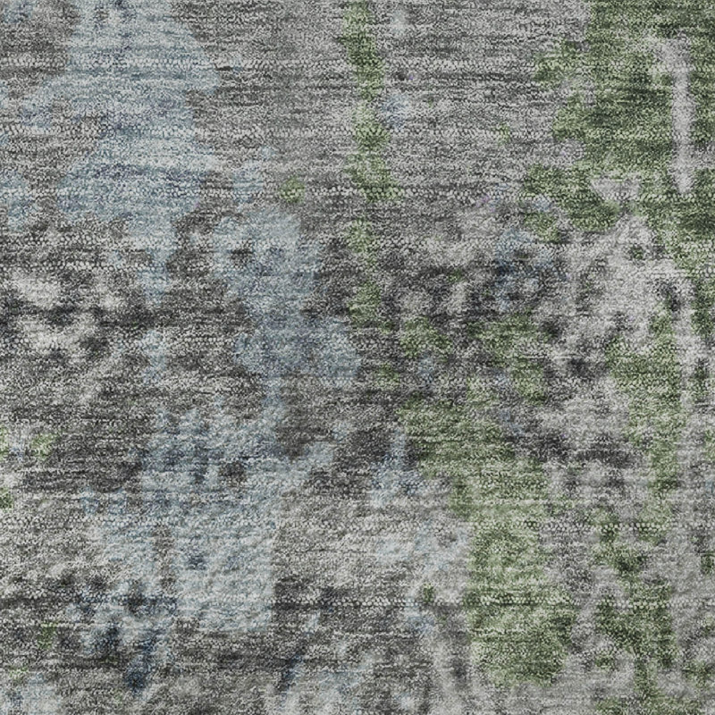 Premium Machine Washable Mayfield AMF1911 Abstract Rug, Round 8'