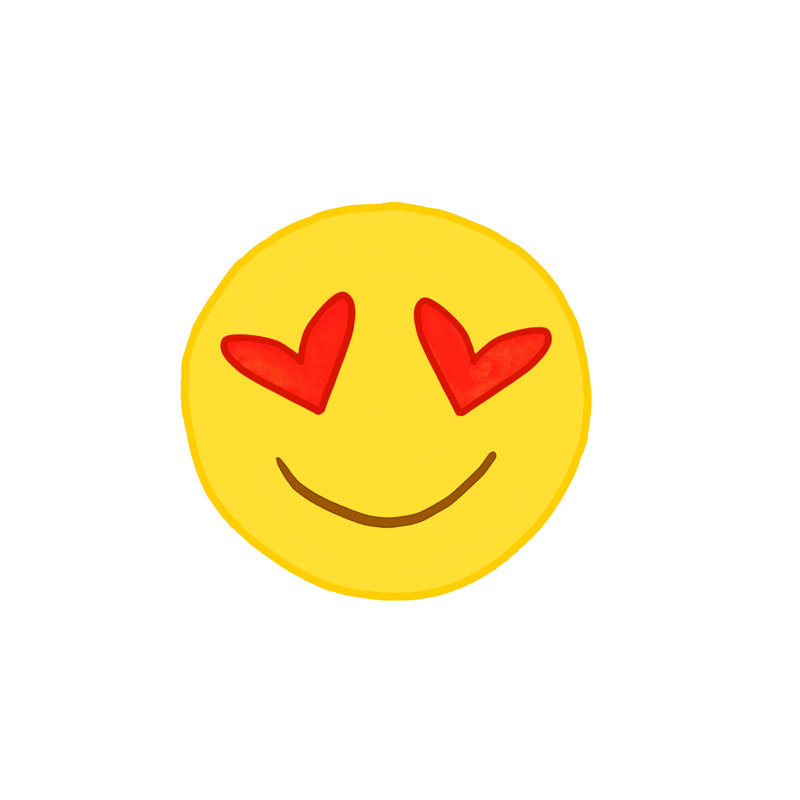 Heart Eyes Emoji - Wrapped Canvas Print, 30cm H x 30cm W x 3.8cm D