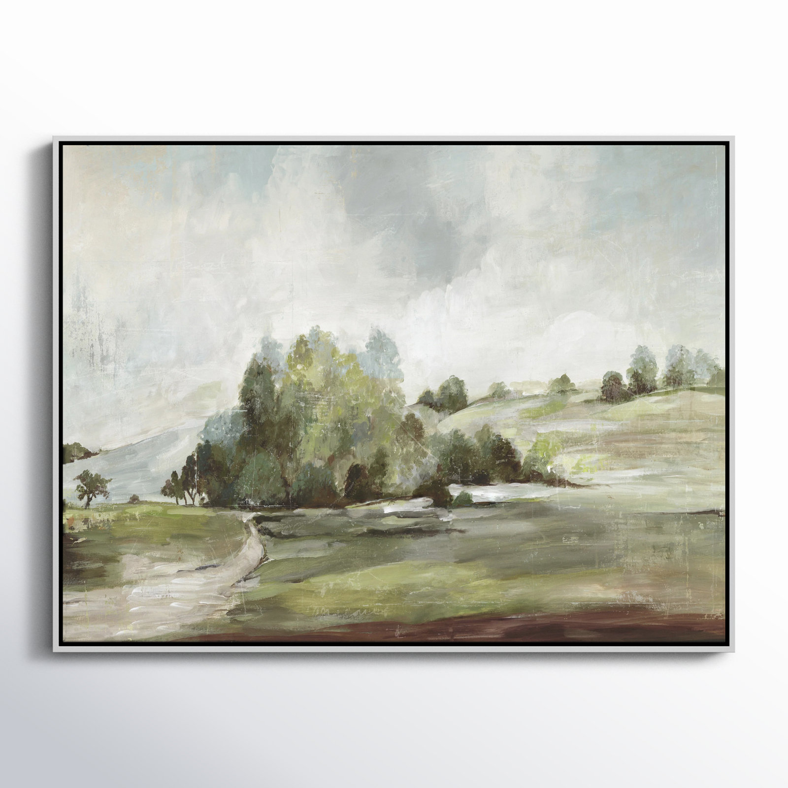 Concorde "Green Country Road" Print, 41.5" H x 61.5" W, White