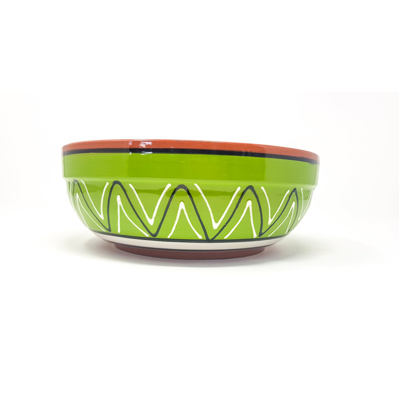 August Grove Lanai Ceramic Salad Bowl, Green