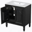 Meuble-lavabo 30 po avec lavabo, deux portes avec tablette, charnières de porte à fermeture en douceur, style rétro, noir-626465376