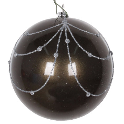 Ornement boule de rideau à paillettes bonbon