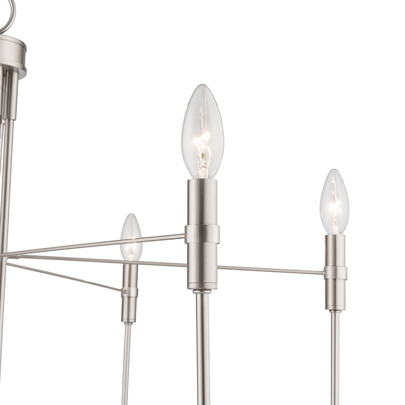 Lustre Foundry - 6 lumières - Nickel brossé, Nickel brossé