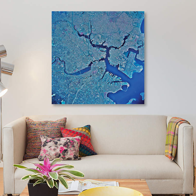 «Boston, Massachusetts» par Stocktrek Images, impression sur toile tendue, H 18 po x l 18 po x P 1,5 po, Pas de tapis