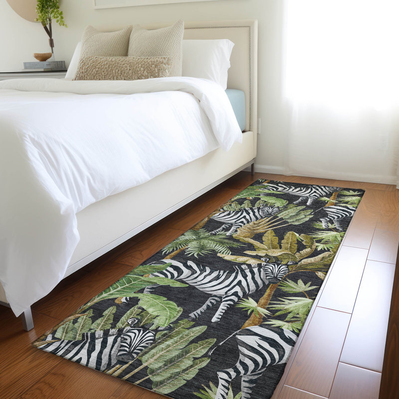 Premium Machine Washable Cerrito AMF208 Midnight Rug, Runner 2'3" x 7'6"