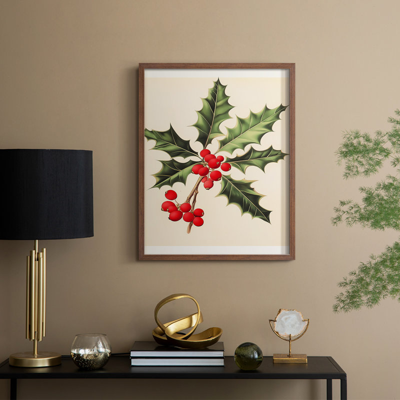 Art des Fêtes de Noël - série 2 - CCXLIV, reproduction encadrée - bois massif, H 21 po x l 17 po, Noyer