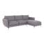 Modern L-Shape Corner Sofa Kimo with Silver Metal Legs-69378159-69378162