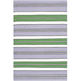 Racing Point Flatweave Striped Area Rug in Lilac/Green