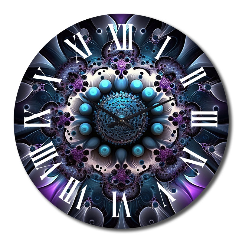 Horloge murale céleste céleste en mystérieux mauve et bleu I, Très grand