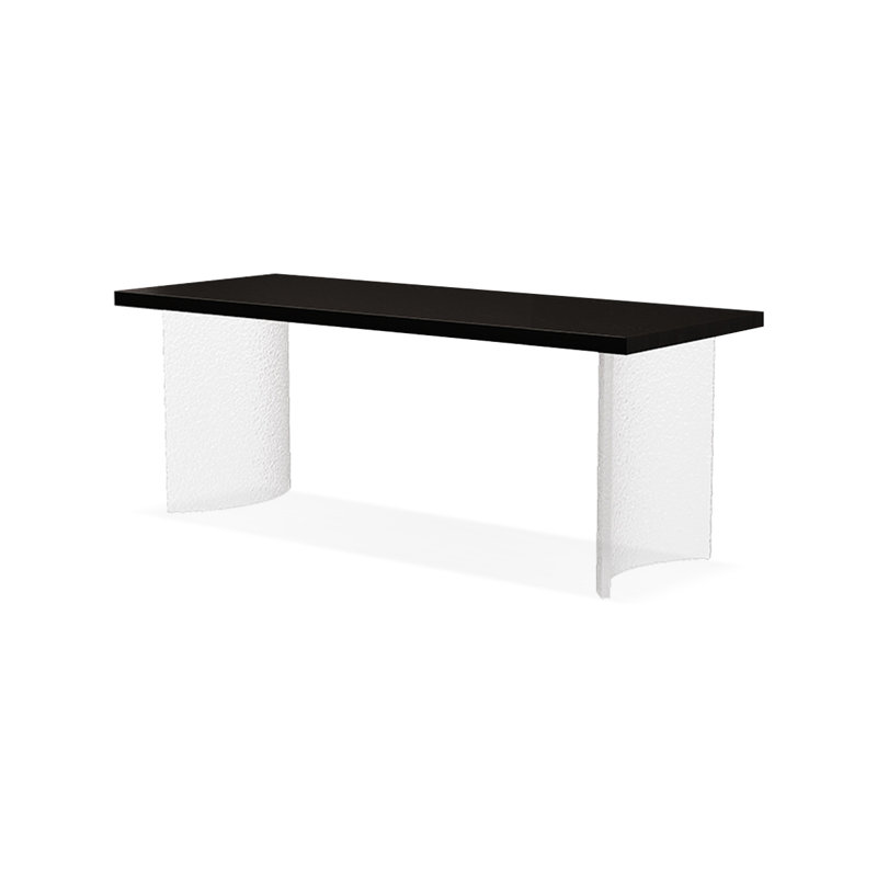 Bureau rectangulaire en bois massif noir, H 29,53 po x l 70,87 po x P 31,50 po