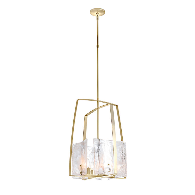 Arc 4 - Light Lantern Rectangle Chandelier, Modern Brass
