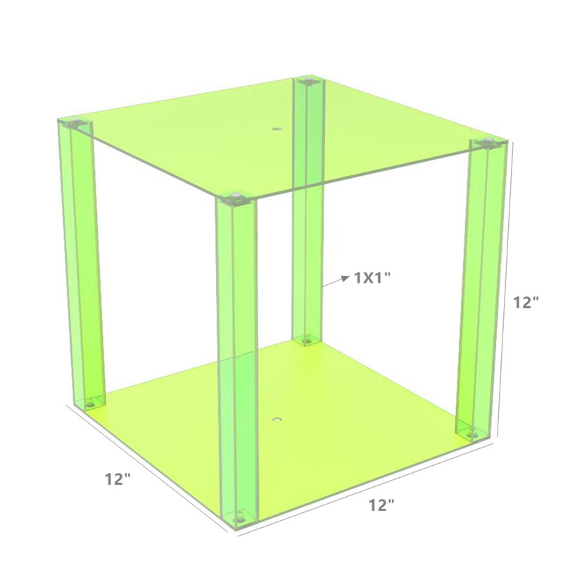 Green Plexiglass Acrylic Cube Display Case