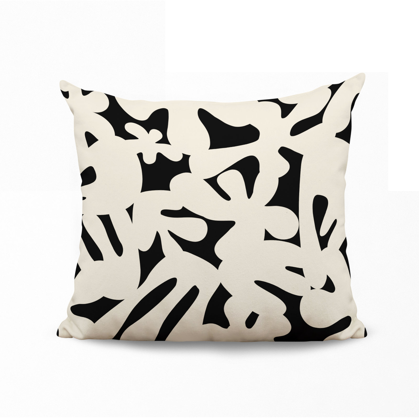 Lara Indoor/Outdoor Throw Pillow, Black/Off White, 15" x 15"