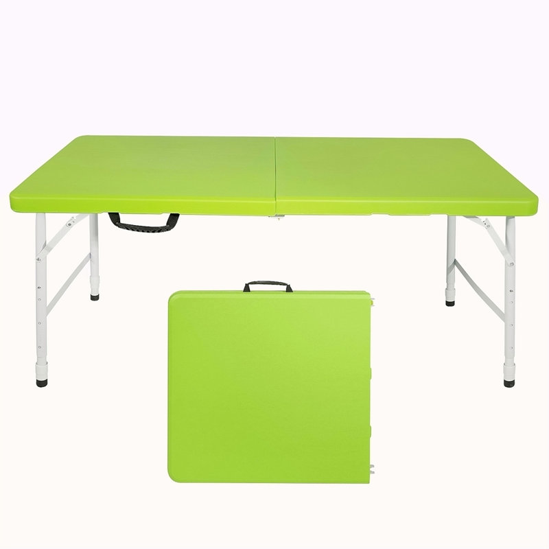 Table pliante portative 4 pi 4 po poids pliable intérieur et extérieur 135 kg, Blanc, Vert