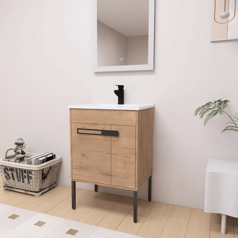 Ensemble de meuble-lavabo 24 po avec dessus Bredon, meuble-lavabo simple 24 po, ensemble de meuble-lavabo simple 24 po, meuble-lavabo simple 24 po avec 2 portes et lavabo en céramique