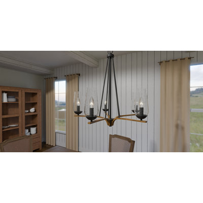 Aaryona 5-Light Matte Black Chandelier